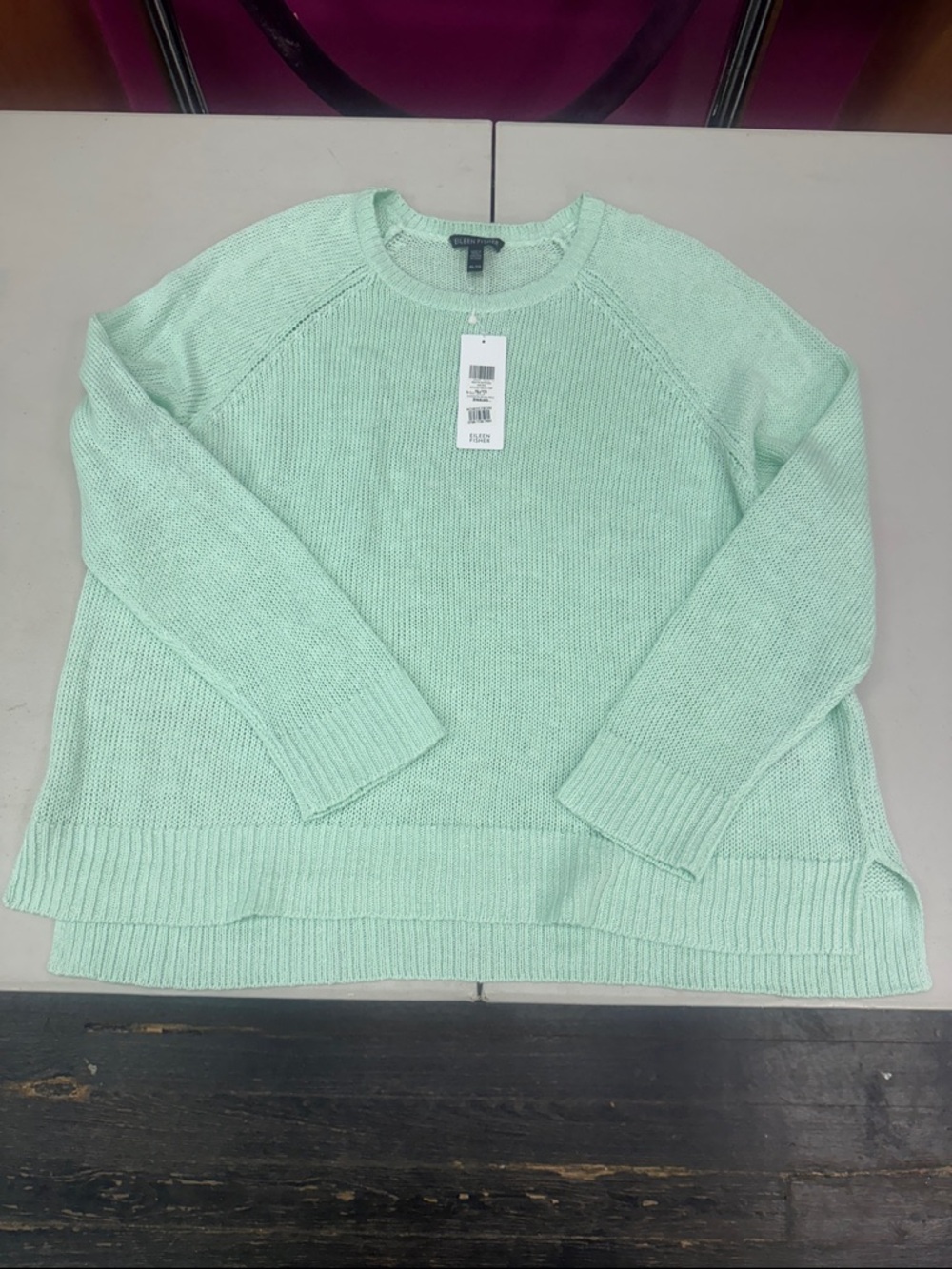 Eileen Fisher Mint Green Crewneck Sweater NWT Women’s XL